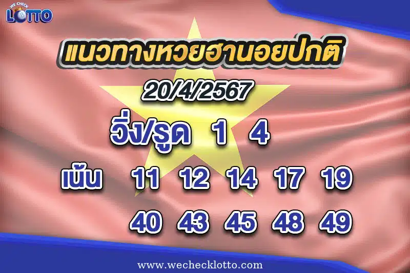 Guidelines for Hanoi lottery today